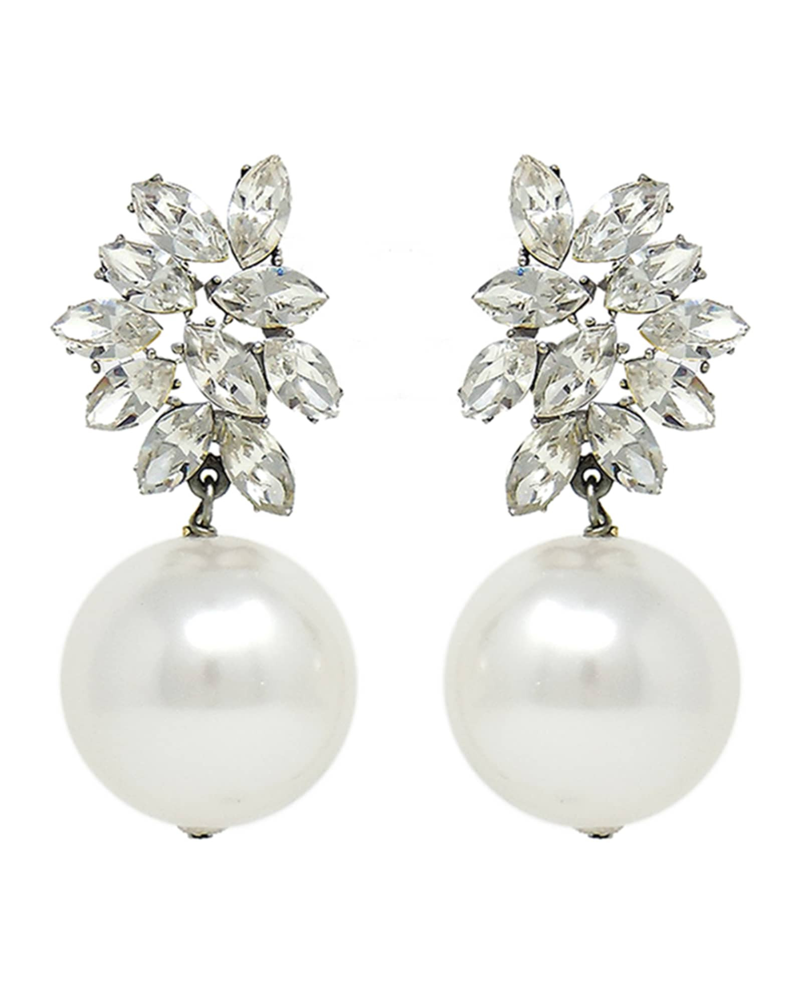24k Gold Electroplate Crystal Pearl Earrings | Neiman Marcus