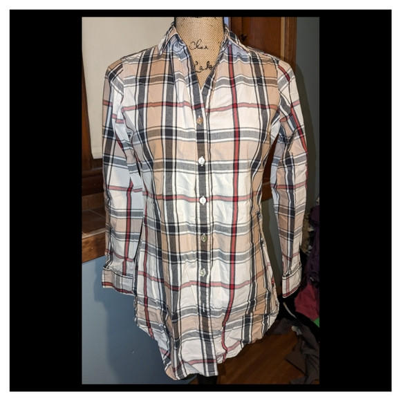Foxcroft  Plaid Button Up Blouse  Size 2 | Poshmark