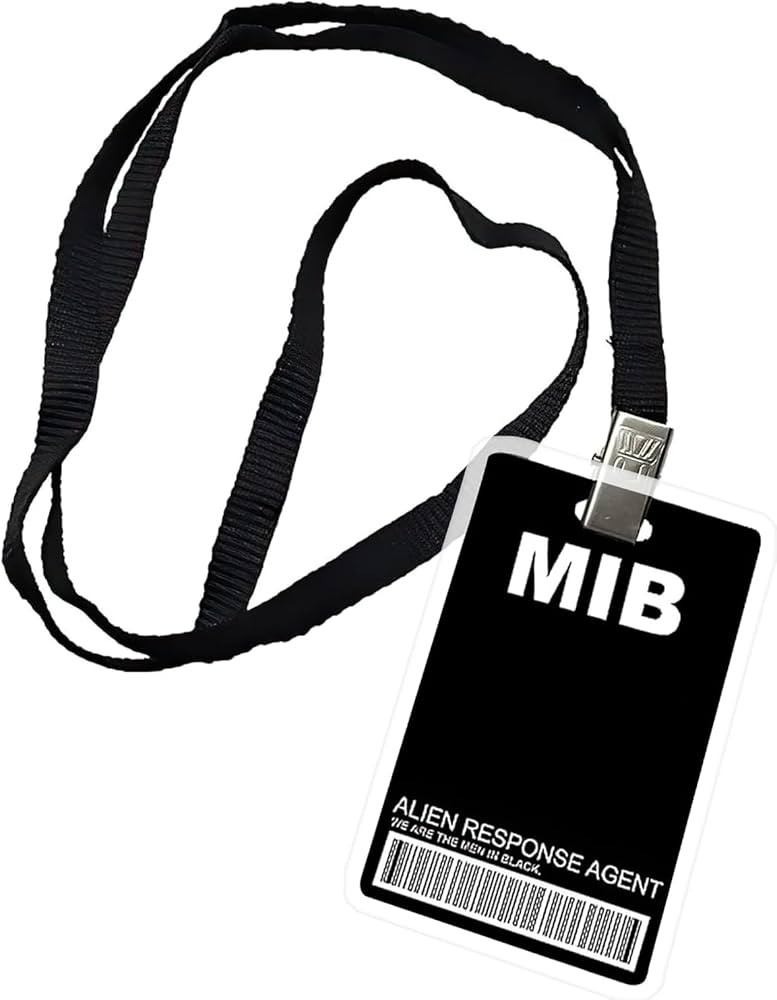 Man in Black ID Badge Holder - Waterproof Decorative Badge Props for Office, Christmas, Halloween... | Amazon (US)