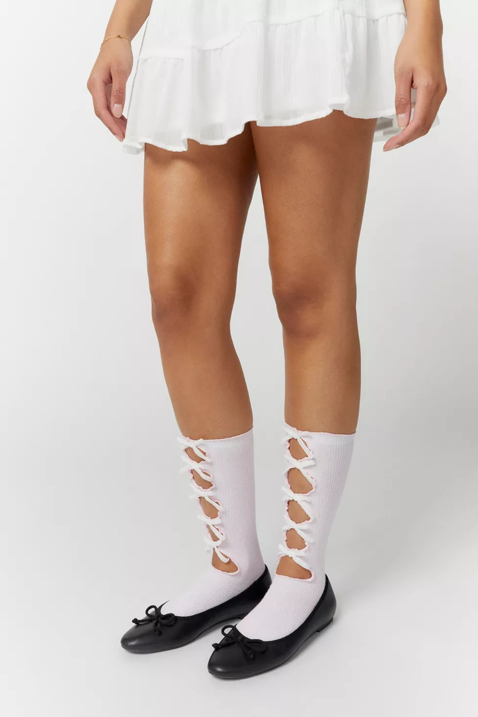Bow-Topped Cutout Sock | Urban Outfitters (US and RoW)
