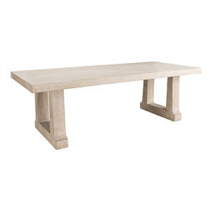 Kosas Home Prima Trestle Base Transitional Wood Dining Table in Beige | Cymax