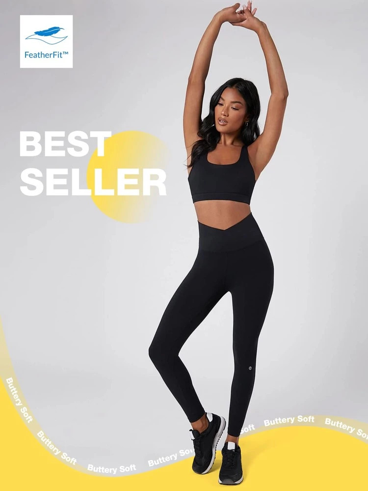 GLOWMODE FeatherFit™ Crossover Leggings | SHEIN