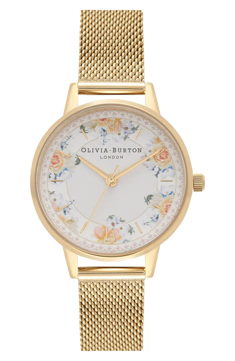 Tea Party Mesh Strap Watch, 30mm | Nordstrom