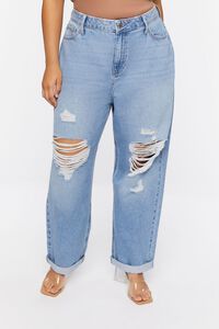 Plus Size Baggy Distressed Jeans | Forever 21 (US)