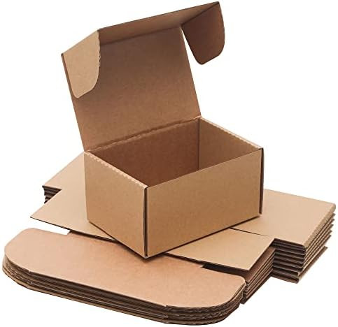 10 Pack Small Shipping Boxes 6x4x3'' Corrugated Small Cardboard Boxes for Shipping, Recyclable Pa... | Amazon (US)