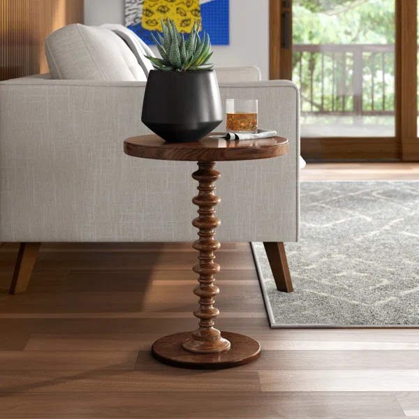 Rosena Solid Wood Pedestal End Table | Wayfair North America