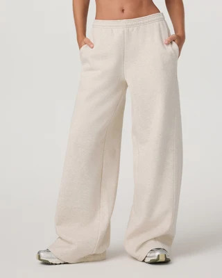 Vuori Restore Ultra Wideleg Sweatpant | Bone Heather | XS, Size Extra Small | Vuori Clothing (US & Canada)
