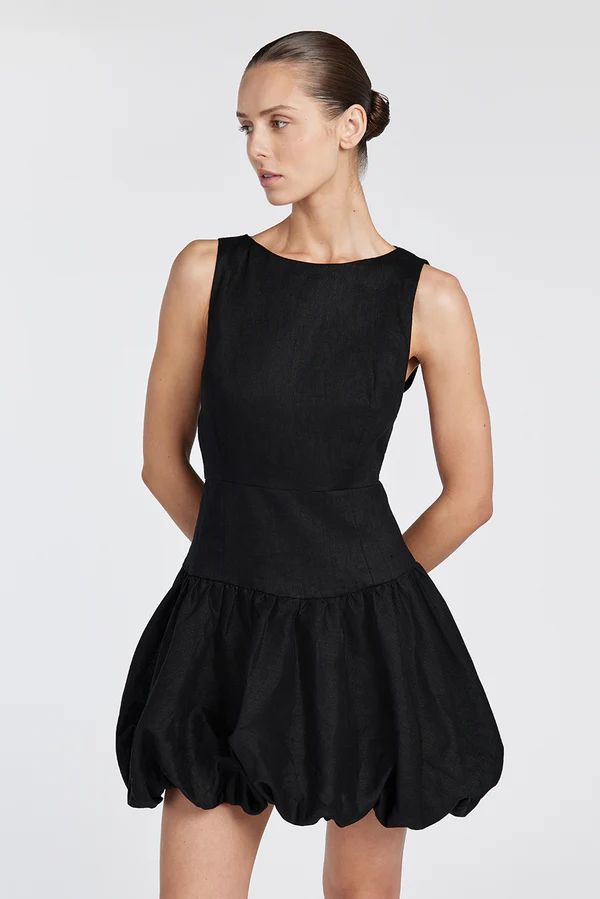 IRINA BLACK BUBBLE MINI DRESS | DISSH