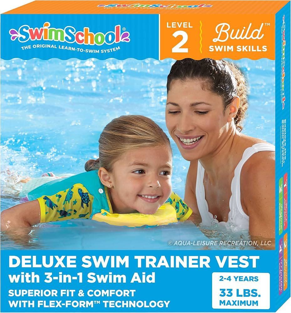 SwimSchool Kids Swim Trainer Vests for Toddlers Ages 2-6 – Boys/Girls – Multiple Colors/Style... | Amazon (US)