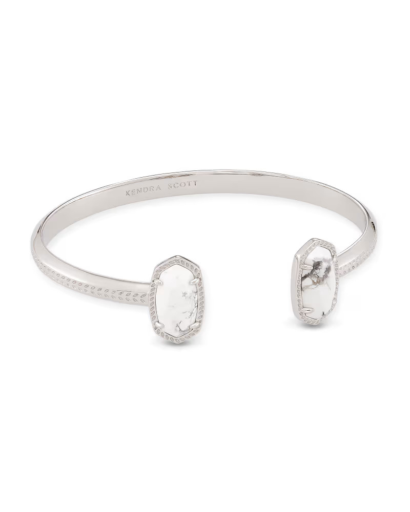 Elton Silver Cuff Bracelet in White Howlite | Kendra Scott
