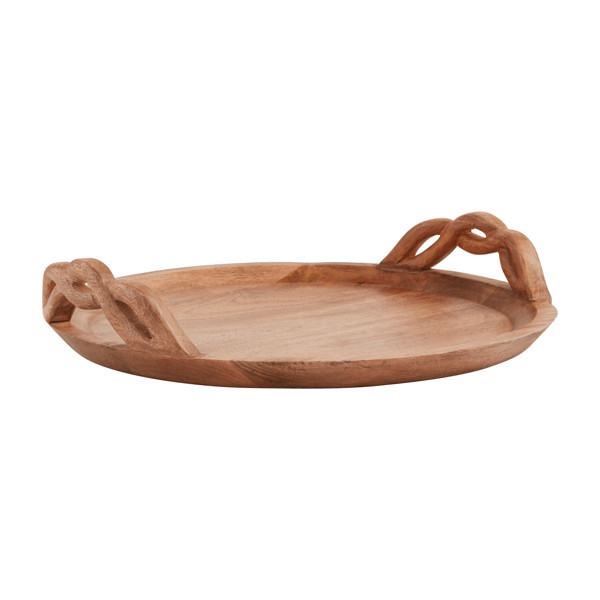 Twisted Handle Wood Tray | Mud Pie