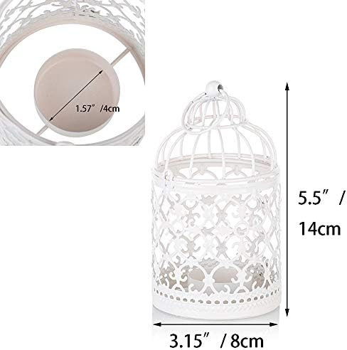 4 Pcs Tealight Candle Holder Round Birdcages Metal Wall Hanging Bird Cage for Small Birds Wedding Pa | Amazon (US)