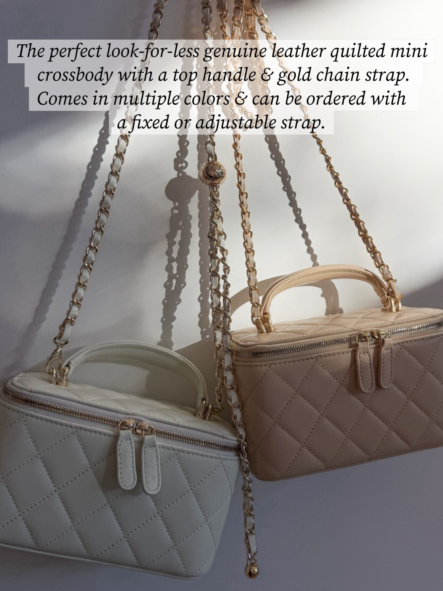 Looks like that designer brand we all love🤍 made of genuine leather, comes in a ton of colors and has an option for either a fixed strap or an adjustable strap. The perfect leather Crossbody that is way more affordable than you think.

luxury inspired quilted crossbody bag, designer style crossbody bag, classic quilted purse, timeless quilted handbag, leather quilted crossbody, real leather crossbody bag, chain strap crossbody purse, elegant everyday handbag, neutral crossbody bag, black quilted crossbody, small leather crossbody bag, Parisian style handbag, elevated minimalist purse, affordable designer look bag, Amazon crossbody bag, versatile crossbody purse, chic everyday bag, multiple color crossbody bag

#LTKSeasonal #LTKdayinmylife #LTKmomlife