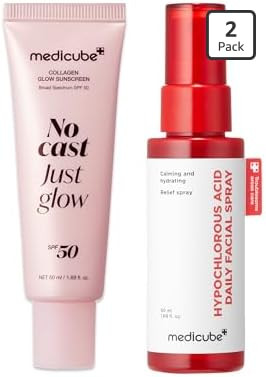 medicube Sun Care On-The-Go Duo: Collagen Glow Sunscreen and Mini Power Soothing Spray for Daily ... | Amazon (US)