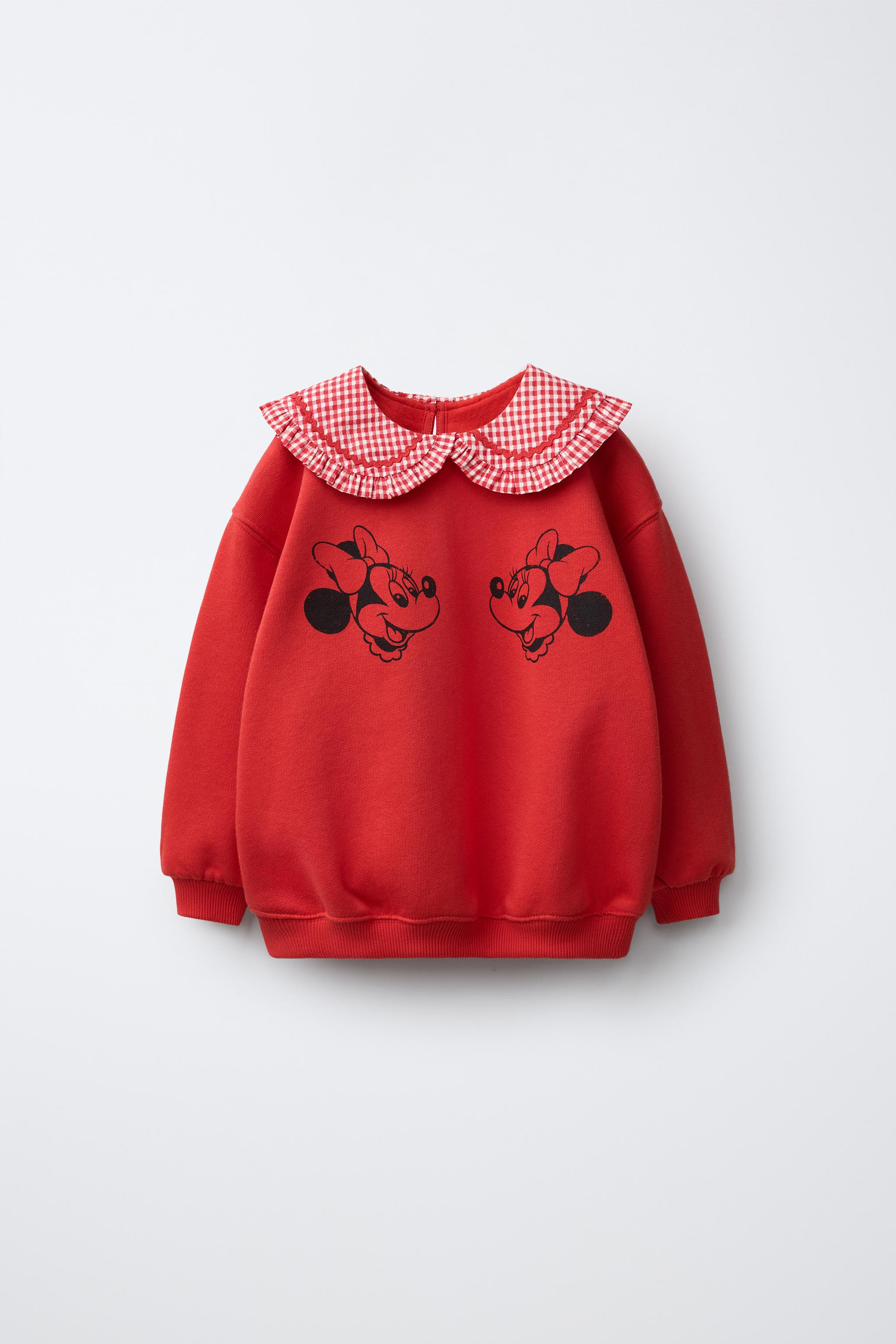 MINNIE MOUSE \u00a9 DISNEY GINGHAM PETER PAN COLLAR SWEATSHIRT | Zara US