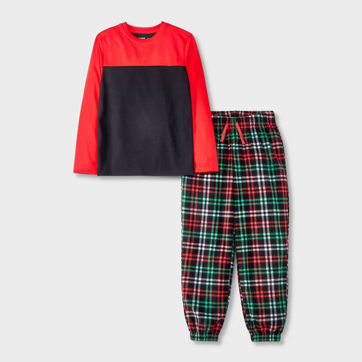 Boys' 2pc Long Sleeve Raglan Pajama Set - Cat & Jack™ Red/Black M | Target