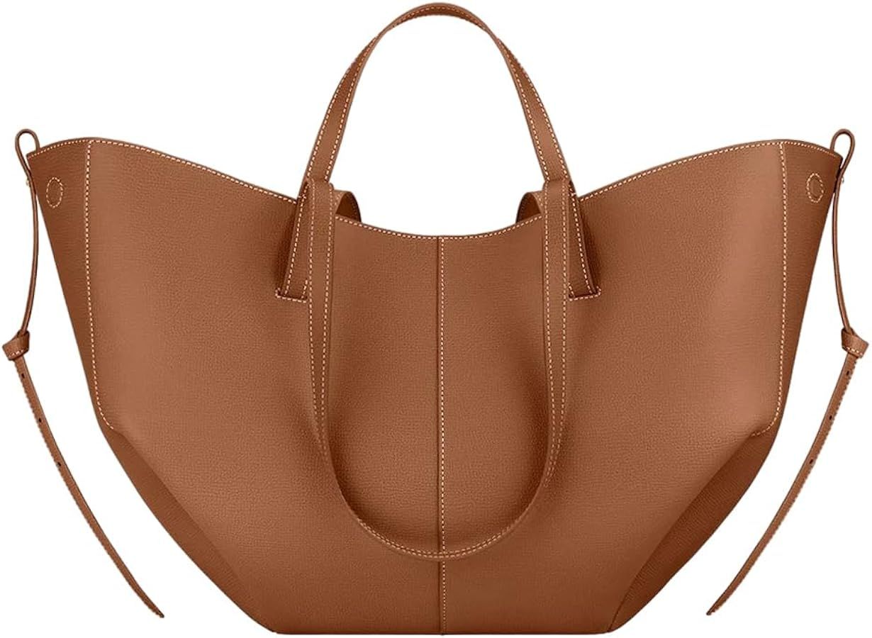 YILCER Genuine Leather Daily Grocery Bag Large Capacity Women Elegant Shoulder Bag Solid Color Le... | Amazon (UK)