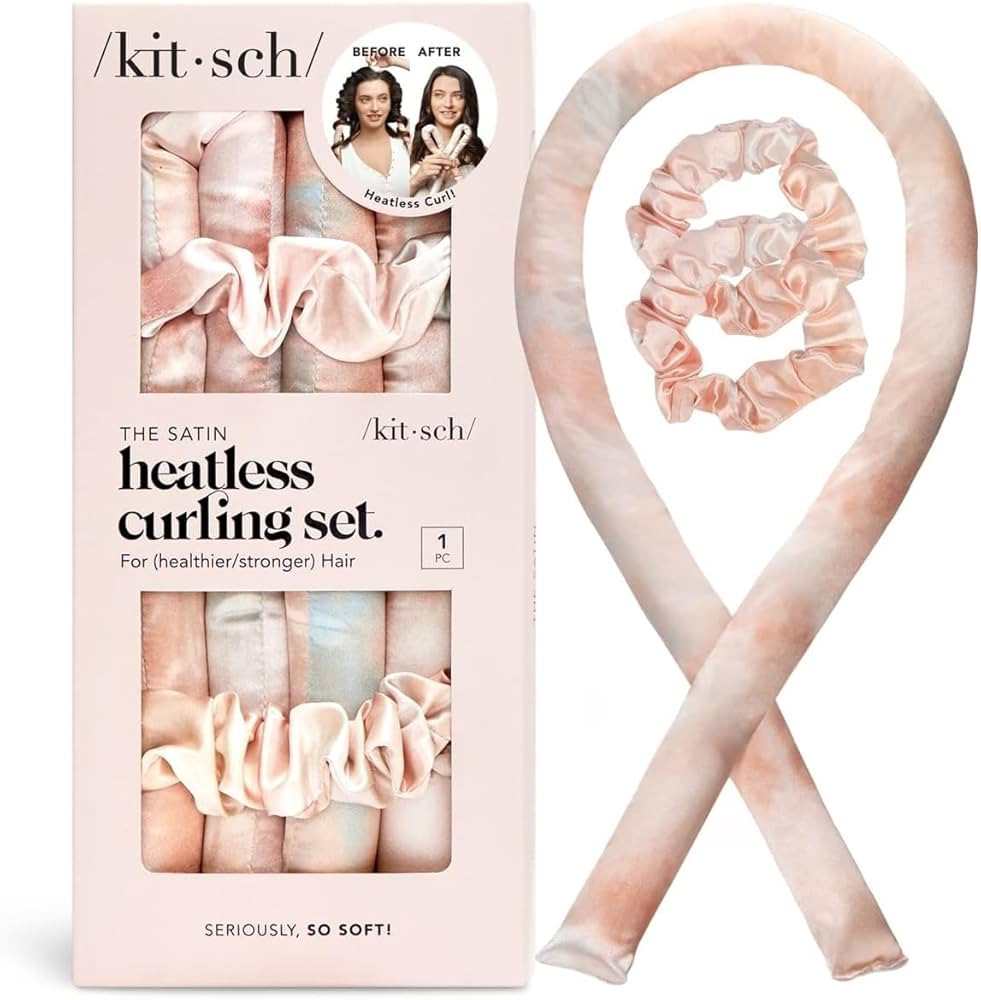 Kitsch Satin Heatless Curling Set - Overnight Hair Curlers to Sleep in, Heatless Curls, Heatless ... | Amazon (US)