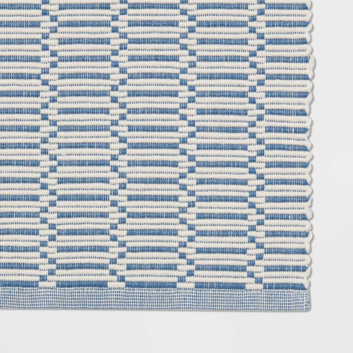 Cotton Modern Ribbed Table Runner Blue - Threshold™ | Target