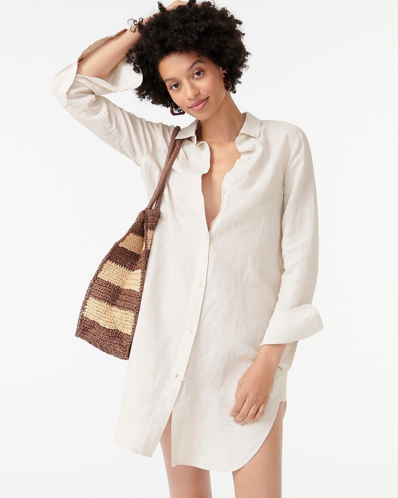 Beach shirt in linen-cotton blend | J. Crew US