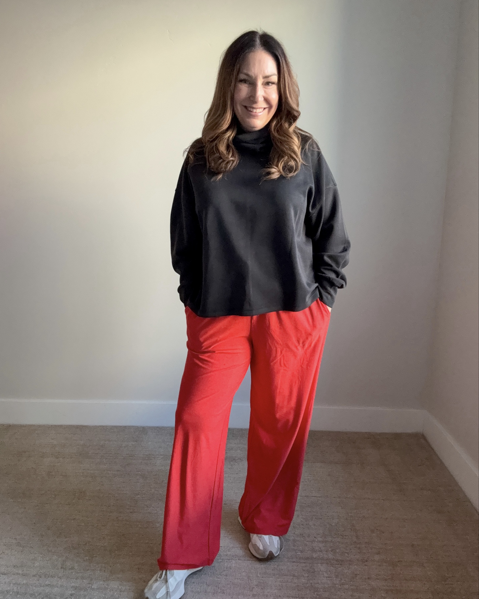 This look says: festive, but make it comfy. Perfect outfit for Christmas morning | Wearing XL in both, size up in pants if in between 

 

#LTKActive #LTKOver40 #LTKMidsize
