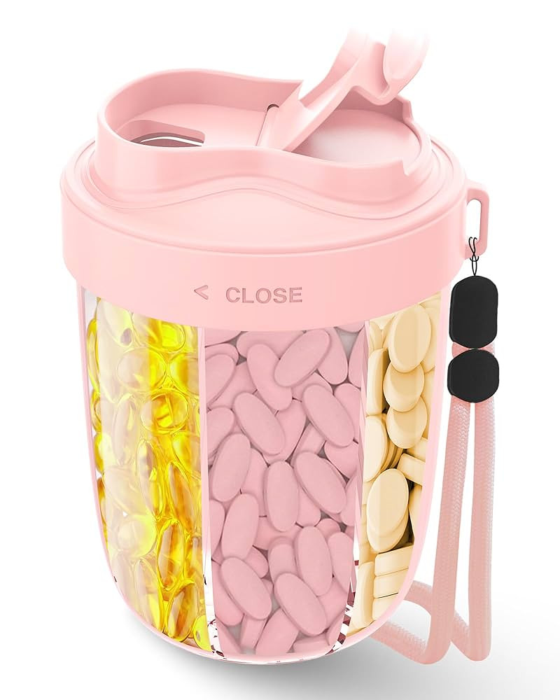 Large Pill Organizer,Supplement Organizer for 7 Different Vitamins,Pill Dispenser with Anti-Mixin... | Amazon (US)