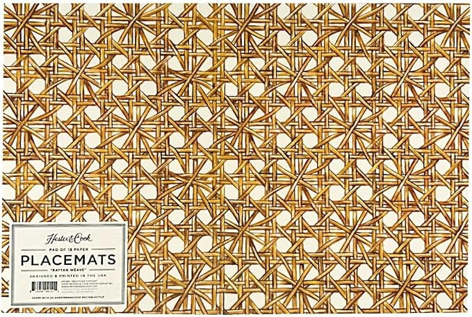 Rattan Paper Placemats for Dining Table - Disposable Square Place Mats for Parties - 18 Sheets Pe... | Amazon (US)