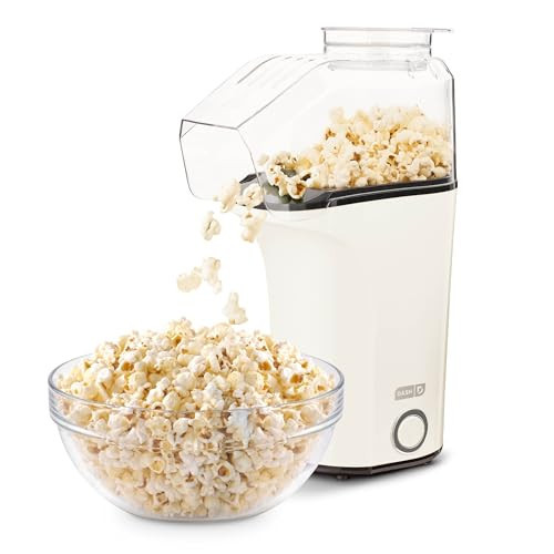 Dash Fresh Pop Popcorn Maker - Oil-Free, Air Popcorn Popper - With Measuring Cup & Recipe Guide - Perfect for Movie Nights - 16 Cups, White | Amazon (US)