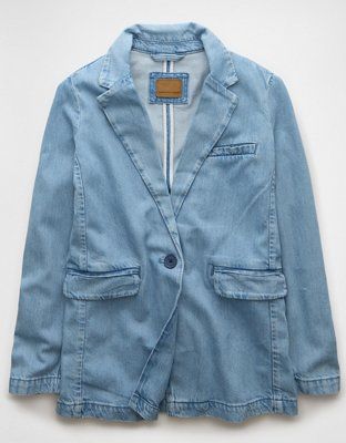 AE Oversized Denim Blazer | American Eagle Outfitters (US & CA)