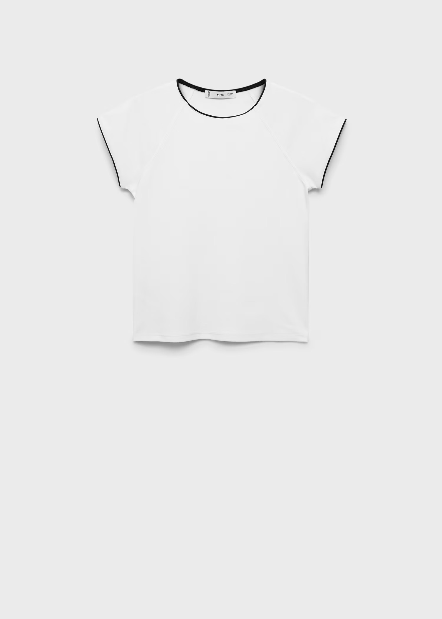 Cotton t-shirt with contrasting trim - Women | MANGO United Kingdom | MANGO (UK)