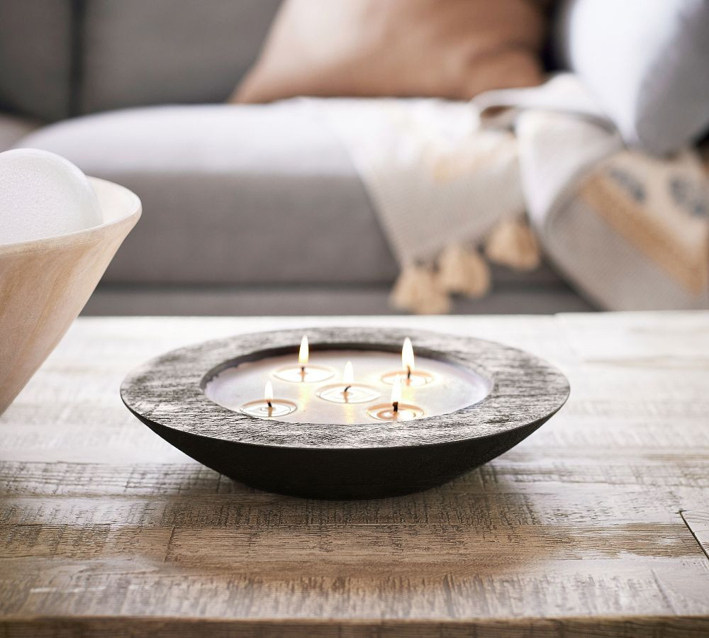Wooden Bowl Scented Candle - Fig & Sandalwood | Pottery Barn (US)