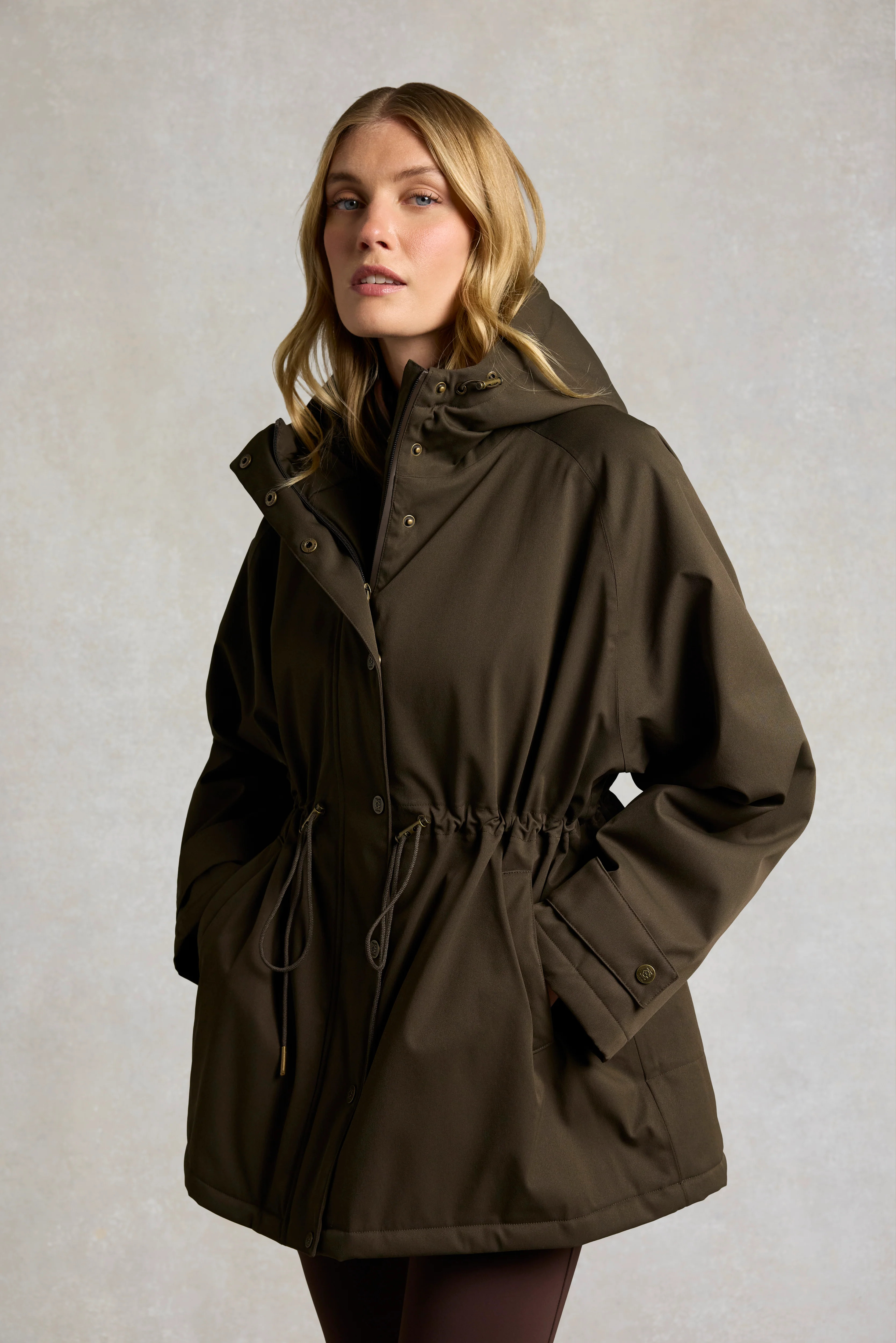 One-Size Waterproof Parka (Olive Brown) | Holland Cooper