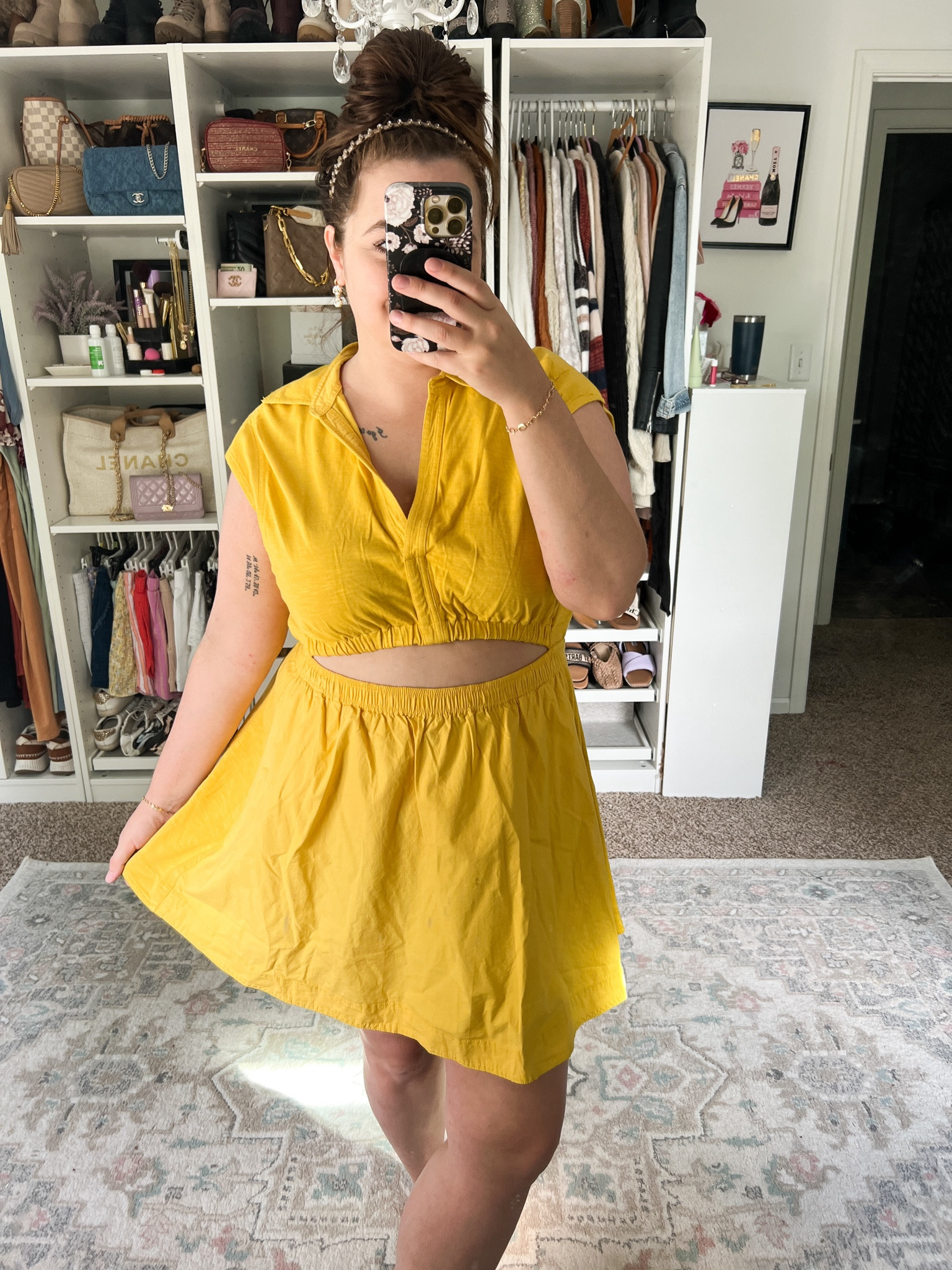 Cutest and favorite dress of the summer!! I feel so good in it 😍 under $100 and fit true to size. 
I’m usually super concerned about cut outs with showing my belly, but this one doesn’t make me feel fat!!! #ltkfindsunder100 #ltkmidsize #ltkseasonal

Midsize outfit, yellow dress, summer dress, Anthropologie dress, cut out dress

#LTKFindsUnder100 #LTKMidsize #LTKSeasonal