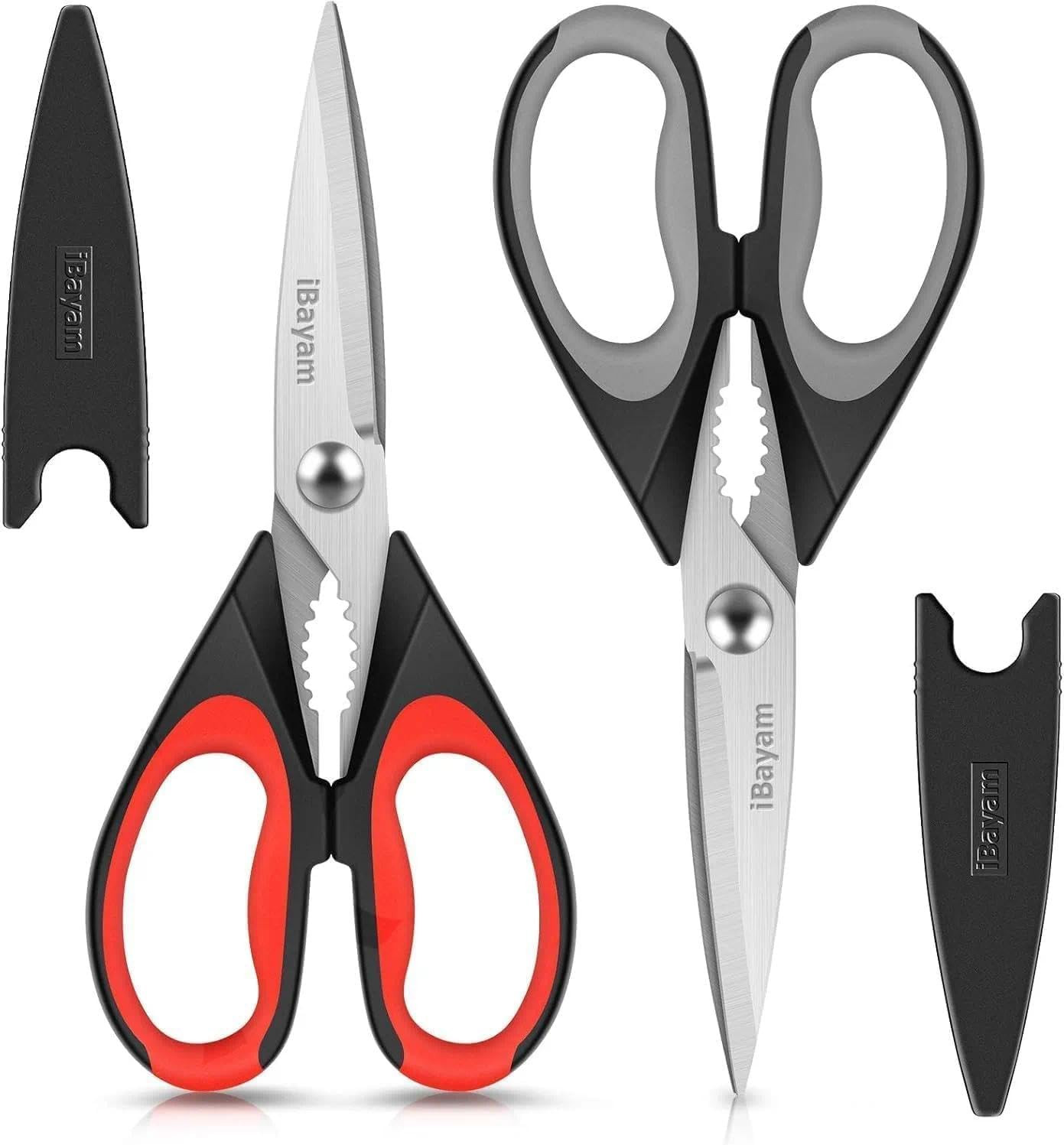 iBayam Kitchen Scissors All Purpose Heavy Duty, Kitchen Utensils Set, Stainless Steel Cooking Utensils Gadgets, Meat Poultry Food Shears Dishwasher Safe Utility Tools Home Gift, with Protective Sheath | Amazon (US)