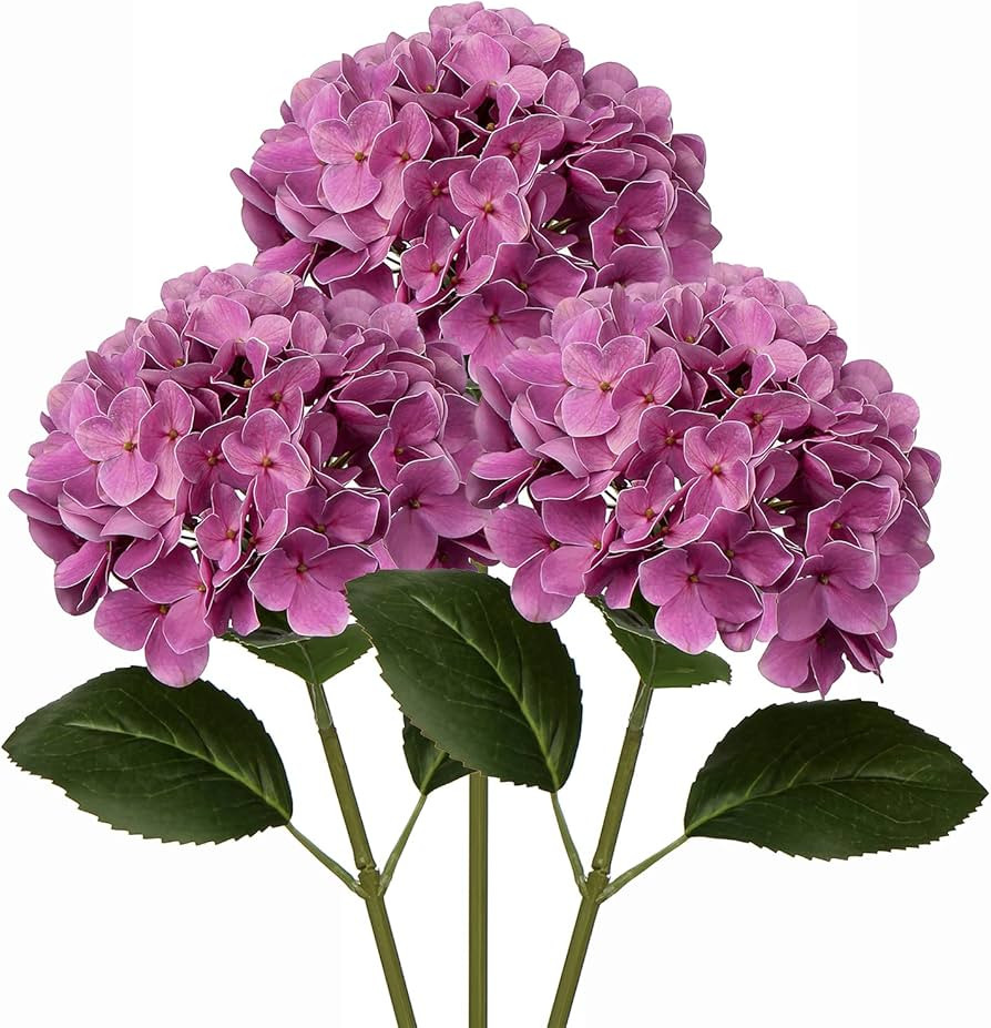 DILATATA Silk Hydrangea Flower 26" Big Fake Hydrangea Faux Flowers Lifelike Tall Artificial Hydra... | Amazon (US)