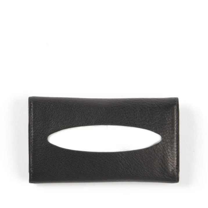 Pocket Tissue Holder | Full grain leather Black Onyx | Leatherology
