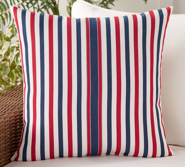 Milly Striped Indoor/Outdoor Pillow | Pottery Barn (US)