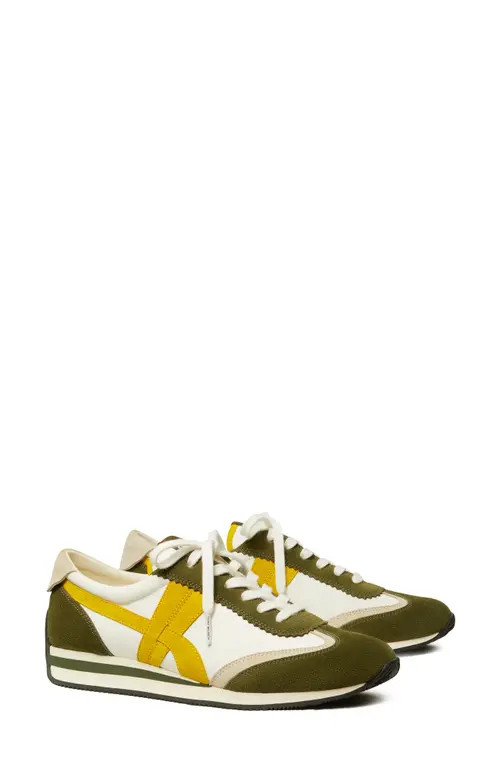Tory Burch Hank Sneaker in New Ivory /Citrus /Leccio at Nordstrom, Size 5 | Nordstrom