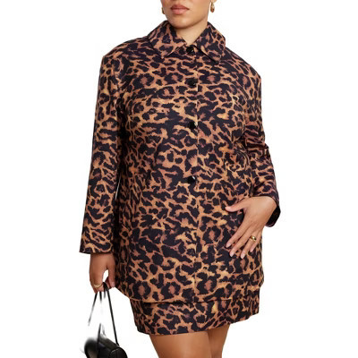 ELOQUII Leopard Print Jacket - 26, Fuzzy Leopard | Target