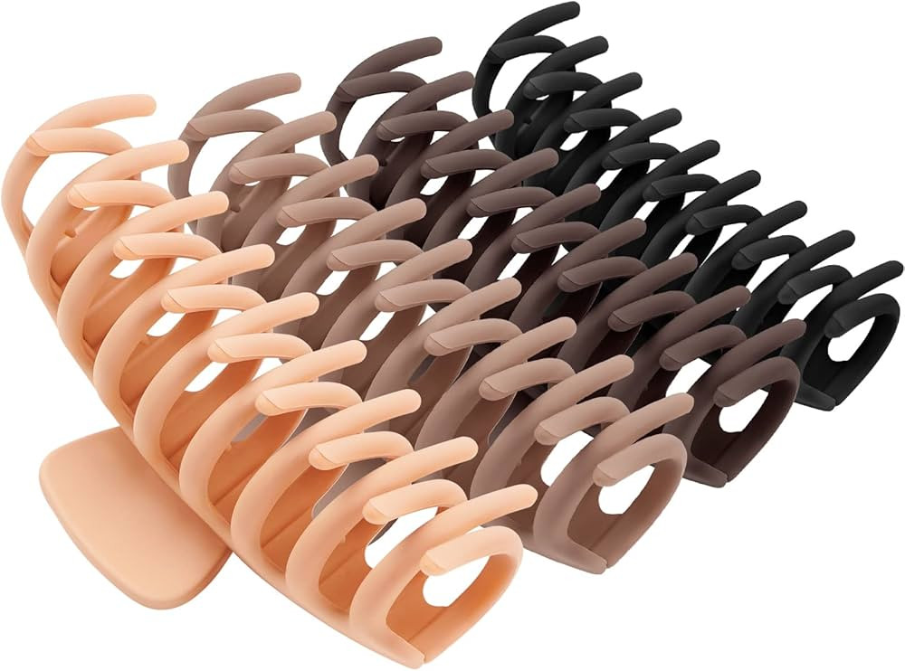 TOCESS Big/Large Hair Claw Clips for Women Thin Thick Curly Hair 90's Strong Hold 4.33 Inch Nonsl... | Amazon (US)