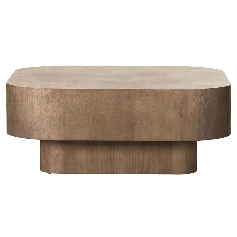 Blake Rustic Lodge Brown Burl Wood Block Square Coffee Table | Kathy Kuo Home
