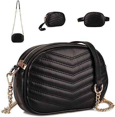 GLADDON 3 in 1 Fashion Fanny Packs for Women Black Waist Bag Stylish Crossbody Purse Ladies Clutc... | Amazon (US)