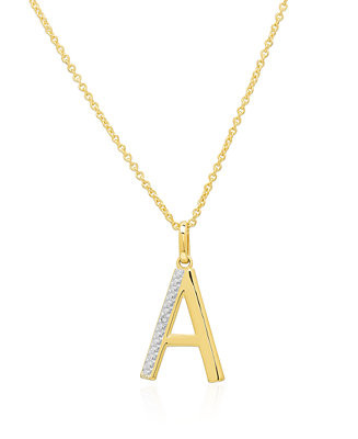 Macy'sDiamond Accent (0.005  ct. t. w.) Initials Pendant Necklace | Macy's