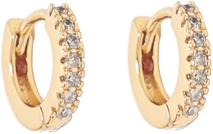 Heart Made of Gold Huggie Earrings - Small Hoop Earrings - Hoop Earrings for Women - Diamond Earr... | Amazon (US)