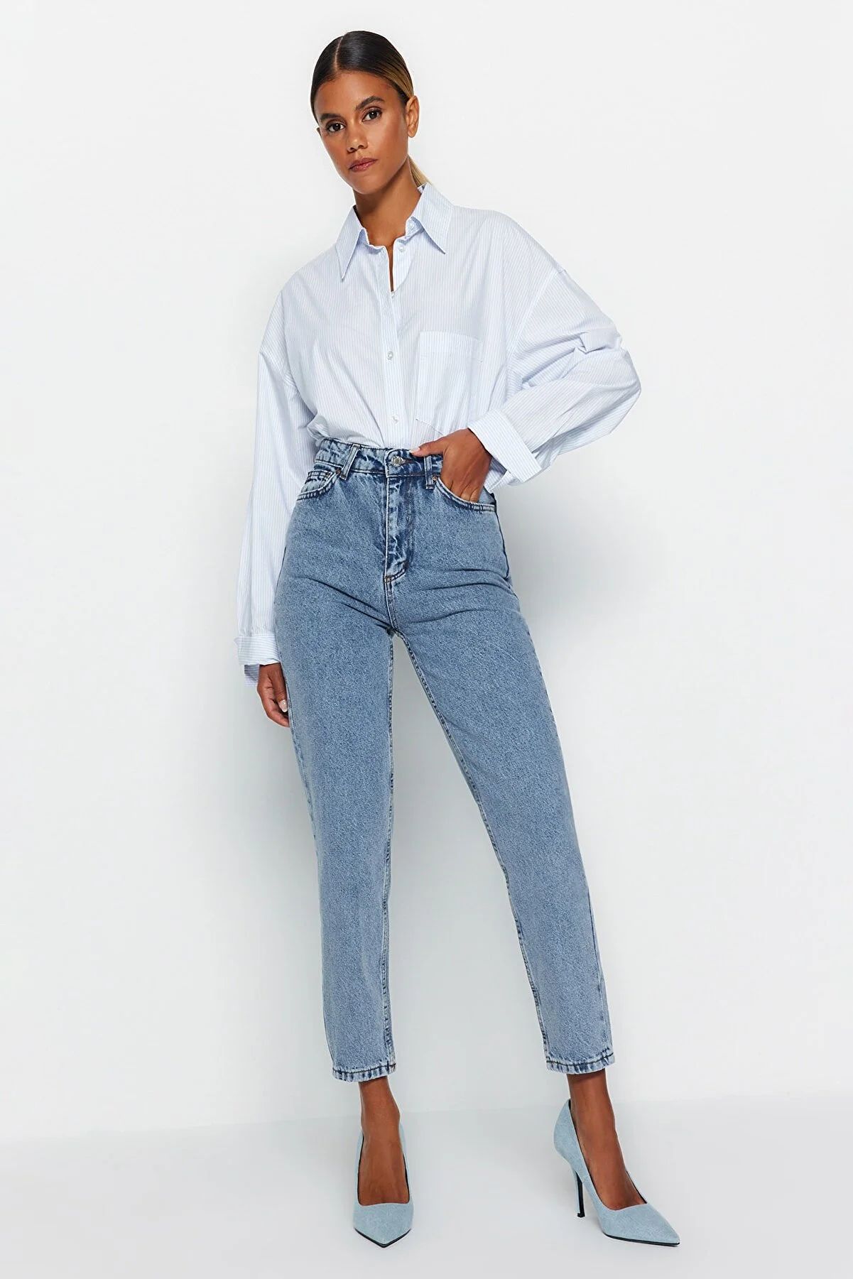 Trendyol Collection Jeans - Dunkelblau - Mom | Trendyol DE