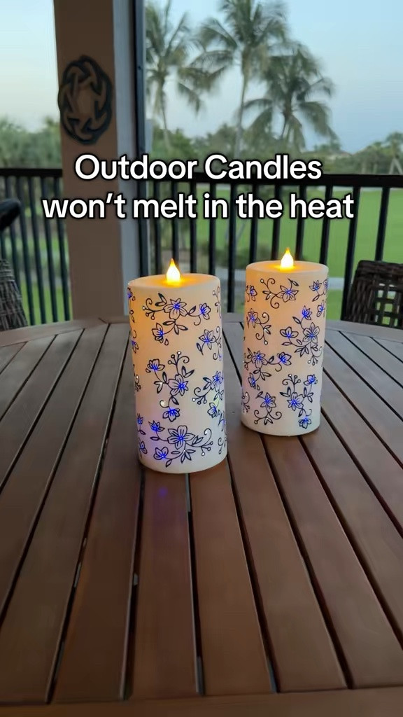 outdoor flameless  candles on sale with fiber optic lights for a beautiful  glow - set of 2 #flamelesscandles

#LTKHome #LTKSeasonal