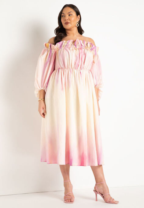 Off The Shoulder Ruffle Dress | Eloquii