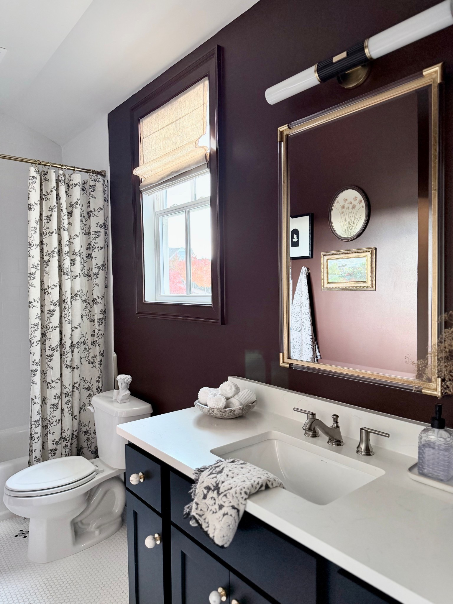 Moody guest bath refresh with  vintage touches 

#LTKHome #LTKFindsUnder100