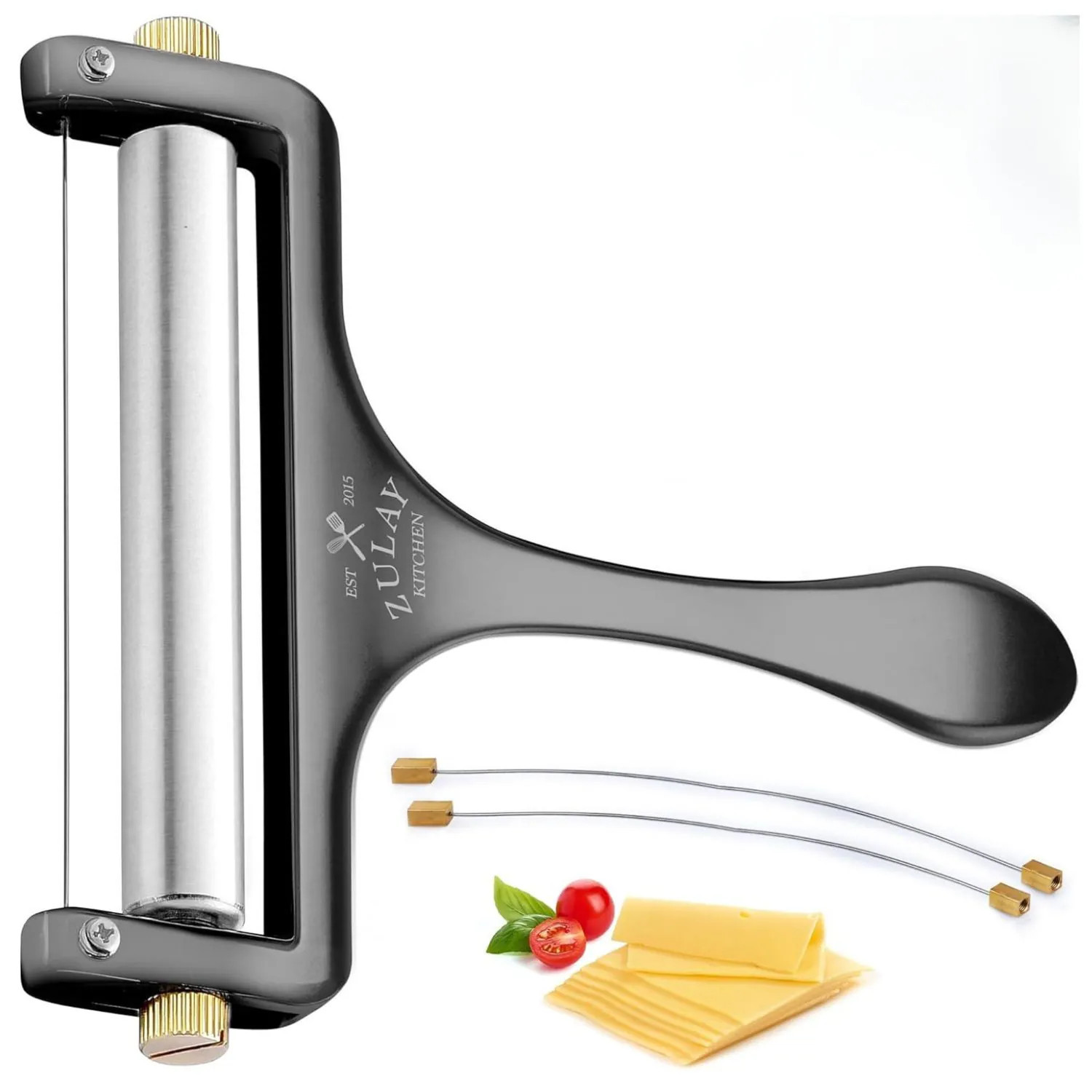 Zulay Kitchen Stainless Steel Wire Cheese Slicer Adjustable Handheld Cheese Cutter with Extra Wires Cheese Shaver for Mozzarella Cheddar Gruyere | Lowe's