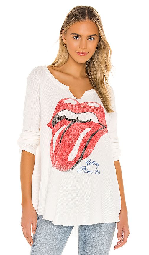 DAYDREAMER Rolling Stones Tour 89 Thermal in White. - size L (also in M,S) | Revolve Clothing (Global)